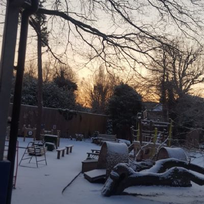 portrait snow and sunrise